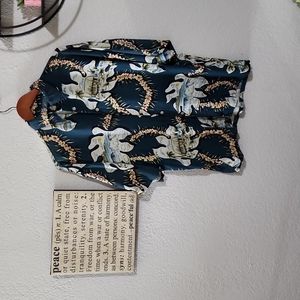 Ringo Sport Blue Hawaiian Print Button Down Sz. L